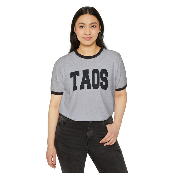 Taos, New Mexico Cotton Ringer Graphic Tee - Unisex Taos T Shirt, Vintage Style Tee, Men's/Women's Tee