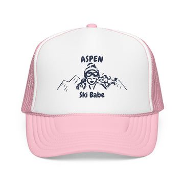 Aspen, Colorado Ski Babe Trucker Hat — Foam Mesh Cap