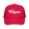 Kids Wisconsin Trucker Hat - Youth Snapback Cap on white background