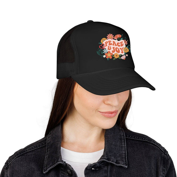 Kids Peace and Joy Trucker Hat Boho - Youth Snapback Cap