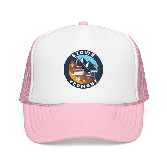 Kids Stowe, Vermont Retro Ski Lift Mountain Foam Trucker Hat