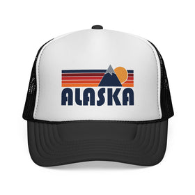Alaska Retro Mountains Trucker Hat - Vintage Style Alaska Cap - 0