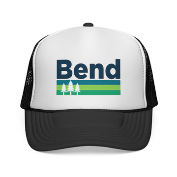 Bend, Oregon Retro Trees Trucker Hat - Vintage Style Bend Cap