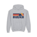 Alaska Youth Hoodie Retro Mountain, Kids Pullover, Vintage Style Alaska Sweatshirt-2
