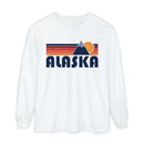 Alaska Long Sleeve T-Shirt Retro Mountain, Unisex Alaska Unisex Garment-dyed Long Sleeve T-Shirt-2
