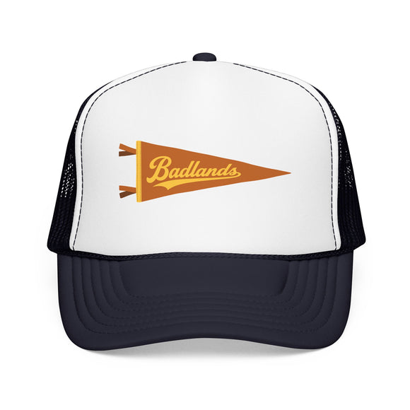 Badlands National Park Pennant Trucker Hat — Vintage Foam Mesh Cap