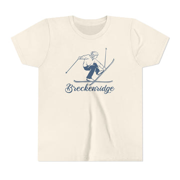 Breckenridge, Colorado Youth Vintage Snow Ski Graphic Tee - Kids Breckenridge T Shirt - 0