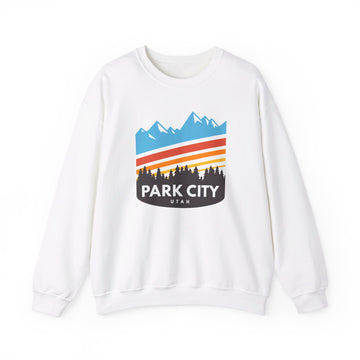 Park City, Utah Sweatshirt - Unisex Retro Crewneck Park City Sweatshirt - Blue Forest Skyline
