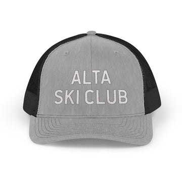 Buy heather-grey-black Alta, Utah Snapback Trucker Cap - Embroidered Alta Hat