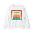 Retro Park City, Utah Sweatshirt, Mountain Sun Design, Unisex Crewneck, Gift for Outdoorsy Friends, Vintage Park City, Utah Jumper-1