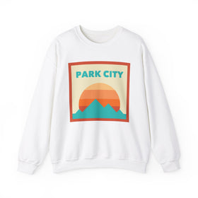 Retro Park City, Utah Sweatshirt, Mountain Sun Design, Unisex Crewneck, Gift for Outdoorsy Friends, Vintage Park City, Utah Jumper