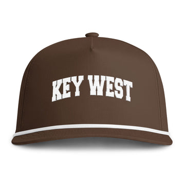 Key West, Florida Embroidered Rope Hat - Vintage Sunwashed Rope Cap, Comfort Colors - 0