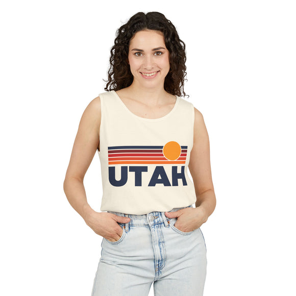 Utah Retro Sunstripe Tank Top | Comfort Colors - 100% Cotton