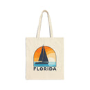 Florida Cotton Canvas Tote Bag Sailboat - 15" x 16"-1