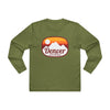 Denver, Colorado Mens Base Long-sleeve Tee - Retro Ombre Heavy Weight Long Sleeve T-shirt