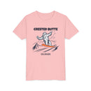 Crested Butte, Colorado Yeti Snowboard Youth Tee - Kids Skiing Shirt-5