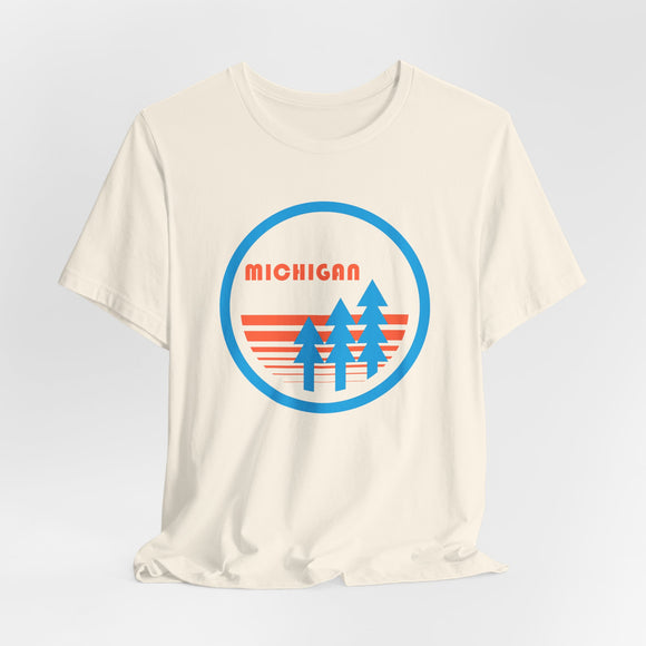 Michigan T Shirt - Retro Trees Michigan Tee