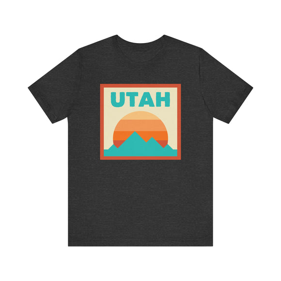 Retro Utah T-Shirt, Mountain Sun Tee, Unisex Graphic Shirt, Vintage Utah Top, Outdoor Adventure Clothing