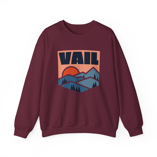 Vail, Colorado Sweatshirt Retro Mountains, Vail Unisex Graphic Crewneck