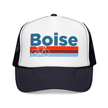 Buy navy-white-navy Boise, Idaho Trucker Hat - Foam Boise Bike Cap