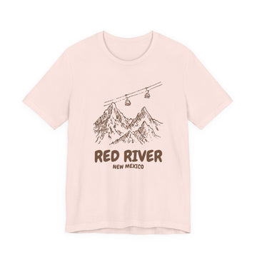 Buy soft-pink Red River, New Mexico Mountain T-Shirt — Vintage Gondola Ski Mountain Tee