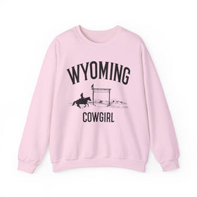 Buy light-pink Wyoming Sweatshirt - Wyoming Cowgirl Graphic Crewneck