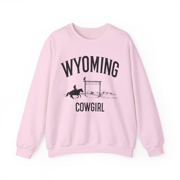 Buy light-pink Wyoming Sweatshirt - Wyoming Cowgirl Graphic Crewneck