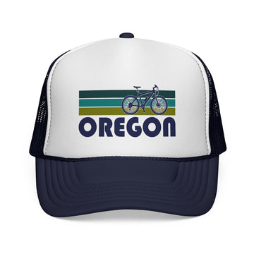 Buy dark-navy Oregon Retro Bike Trucker Hat - Vintage Style Oregon Cap
