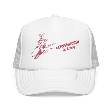Buy white Leavenworth, Washington Ski Bunny Foam Trucker Hat