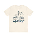 Wyoming Graphic Tee - Mountain Illustration Wyoming T Shirt-3
