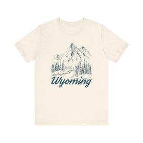 Buy natural Wyoming Graphic Tee - Mountain Illustration Wyoming T Shirt