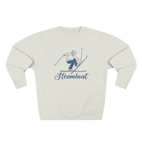 Buy oatmeal-heather Premium Steamboat, Colorado Vintage Snow Ski Sweatshirt
