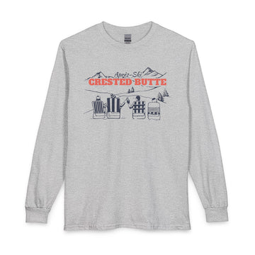 Crested Butte, Colorado Après-ski Long Sleeve Shirt - Mountain Retro Skiing