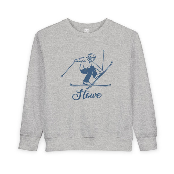Stowe, Vermont Toddler Sweatshirt - Vintage Ski Stowe Toddler Crewneck Sweatshirt