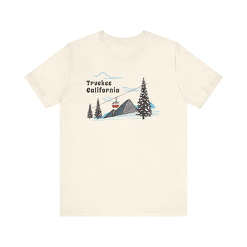 Buy natural Truckee, California T-Shirt - Retro Ski Mountain Gondola Unisex Truckee Shirt