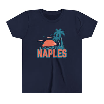 Buy navy Naples, Florida Youth Shirt - Retro Palm Tree Naples Kid's T-Shirt