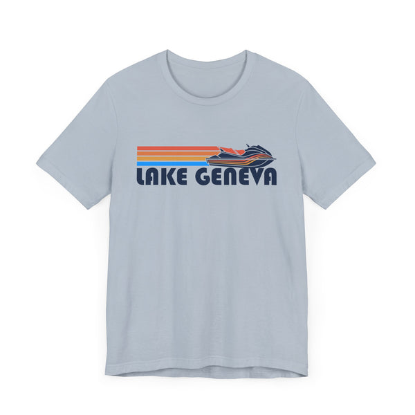 Lake Geneva, Wisconsin T Shirt - Retro Jetski PWC Graphic Tee