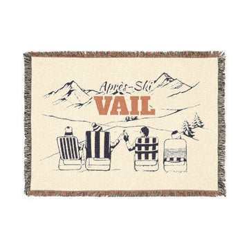 Vail, Colorado Ski Town Throw Blanket | Mountain Woven Blanket