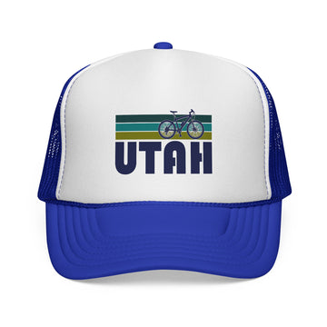 Buy royal Utah Retro Bike Trucker Hat - Vintage Style Utah Cap