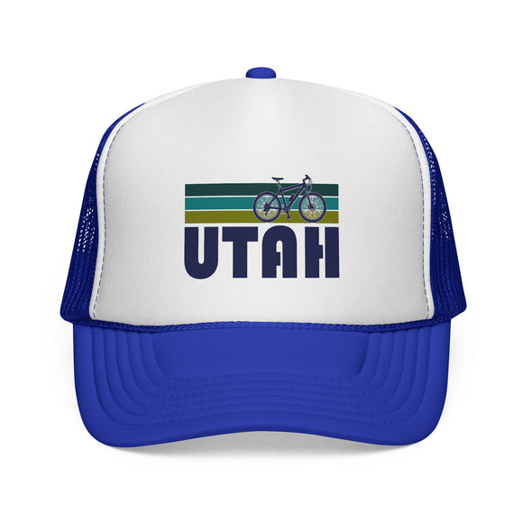 Utah Retro Bike Trucker Hat - Vintage Style Utah Cap