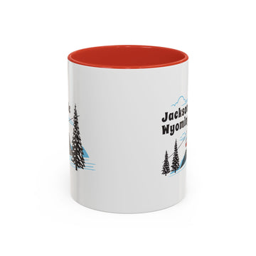 Jackson Hole, Wyoming Retro Snow Skiing Mountain 11 oz Mug, Ski Lodge Decor Coffee Cup, Mountain Gondola  Lover Gift, Retro Skiing Mug - 0
