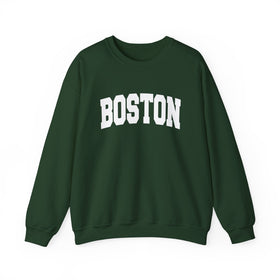 Buy forest-green Boston, Massachusetts Sweatshirt - Unisex Graphic Crewneck