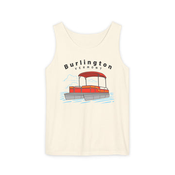 Burlington, Vermont Tank Top Unisex - Pontoon Boat - Comfort Colors - 100% Cotton - 0