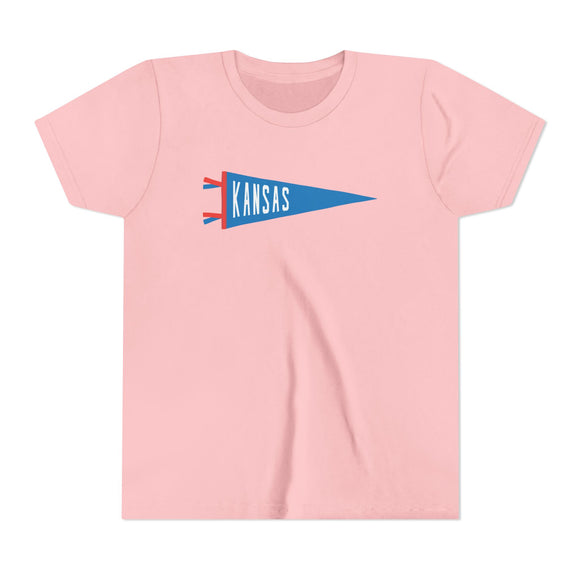 Kansas Pennant Youth Tee - Retro Flag Shirt