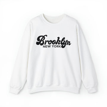 Brooklyn, New York Sweatshirt - Unisex Retro Crewneck Brooklyn Sweatshirt - Retro Script