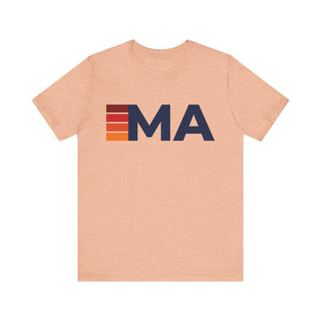 Massachusetts Retro Stripes T-Shirt | Massachusetts State Tee