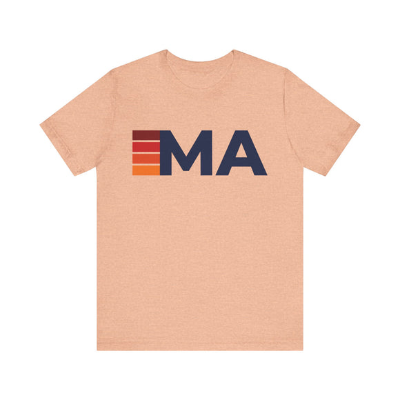 Massachusetts Retro Stripes T-Shirt | Massachusetts State Tee