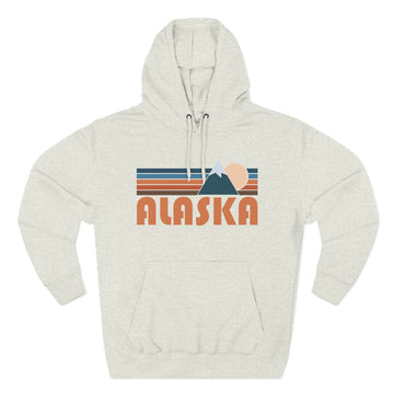 Buy oatmeal-heather Premium Alaska Hoodie - Retro Mountain Unisex Sweatshirt