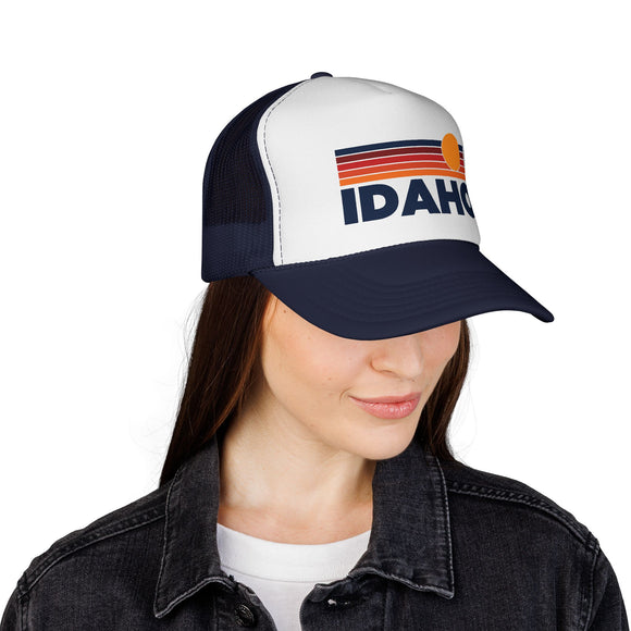 Idaho Retro Sun Trucker Hat - Vintage Style Idaho Cap