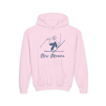 Buy light-pink New Mexico Youth Hoodie - Snow Ski Kids New Mexico Hooded Sweatshirt